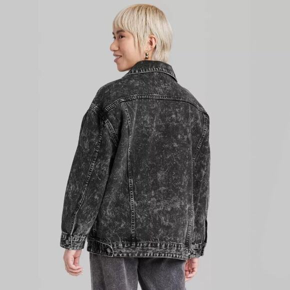 ♥ 674 ♥ (S) Oversized Denim Trucker Jacket - Picture 3 of 6